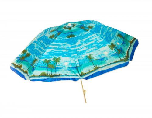 Парасолька пляжна "Пальми" (синій) фото
