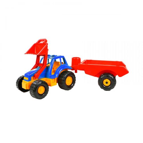 Машинка "Трактор" з причепом (синій) фото