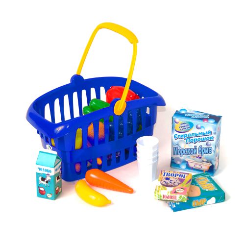 Корзина "Супермаркет", 33 предмета (синяя) фото