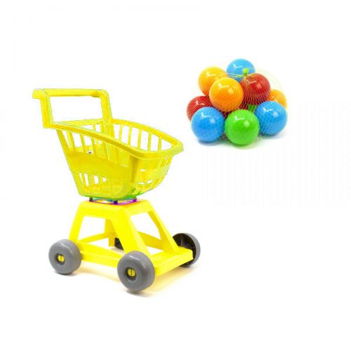 Візок з кульками (жовта) фото