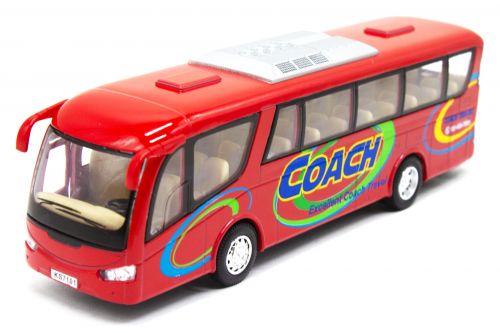 Інерційний автобус "Coach" (червоний) фото