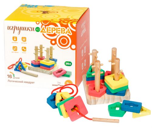 Деревянная игрушка "Логический квадрат" картинка Деревянная игрушка "Логический квадрат" фото