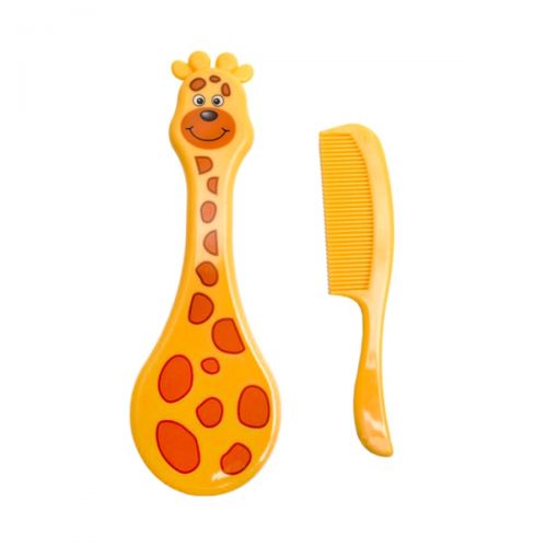 Щітка для волосся з гребінцем "Жираф" (жовтий) фото