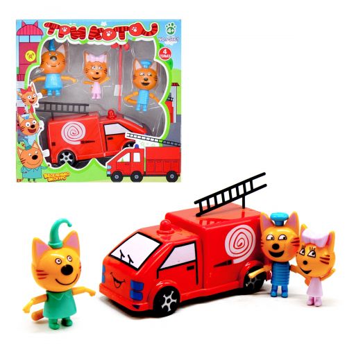 Игровой набор с фигурками "Три кота и пожарная машина" фото