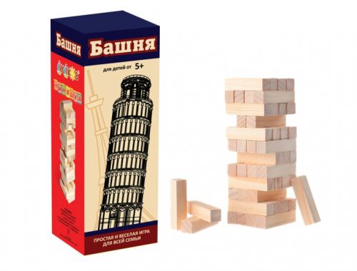 Настольная игра "Башня", 44 бруска  мініатюра фото 1