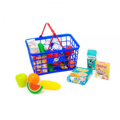 Корзина с продуктами "Супермаркет", 23 эл (синяя) фото