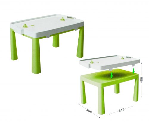 Пластиковый стол с насадкой для аэрохоккея (салатовый) фото
