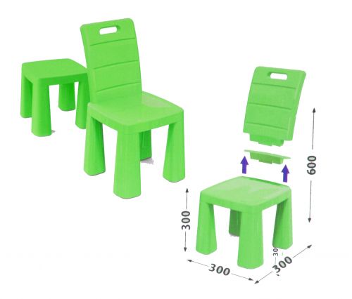 Пластиковый стульчик-табурет (салатовый) фото