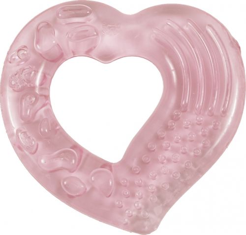Прорізувач для зубів, з водою "Сердечко" (рожевий) фото