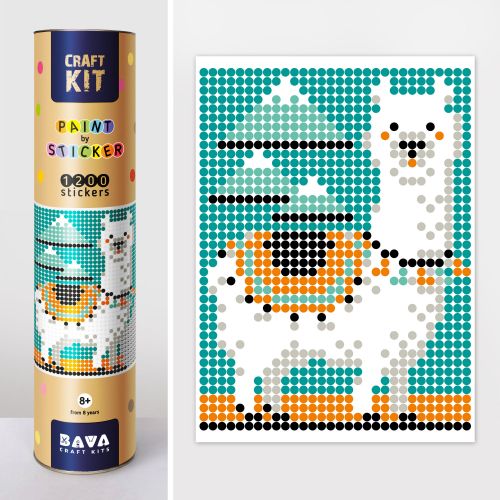 Картина за номерами з наклейками "Лама"  мініатюра фото 1