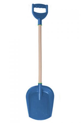 Лопатка большая с деревянной ручкой (синяя) фото