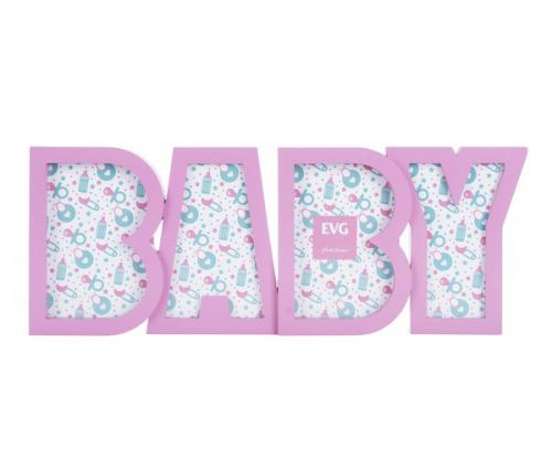 Фоторамка х 4 "BABY" (рожева) картинка Фоторамка х 4 "BABY" (рожева) фото