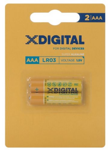 Батарейка X-DIGITAL LR03 (ААА), 2 штуки картинка Батарейка X-DIGITAL LR03 (ААА), 2 штуки фото