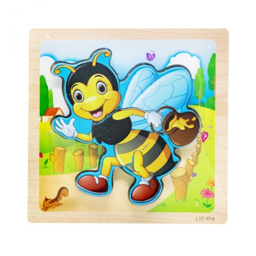 Дерев'яні пазли-вкладиші "Бджілка" фото