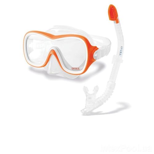 Набор маска и трубка для плавания, оранжевый фото