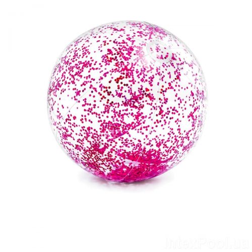 Пляжний м'ячик "Glitter" (рожевий) фото