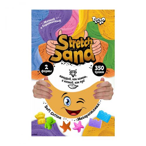 Кинетический песок "Stretch Sand" рус 350 г оранжевый фото
