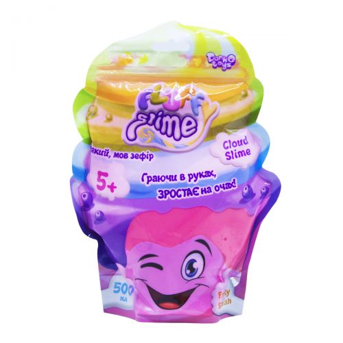 Слайм  Fluffy Slime укр 500 г розовый фото