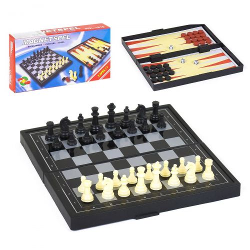Шахматы 1818 (120/2) 3 в 1, магнитные, в коробке [Коробка] - 6969761370095 фото