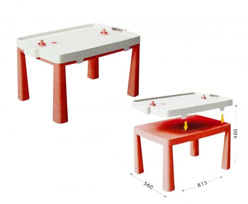 Пластиковый стол с насадкой для аэрохоккея (красный) фото