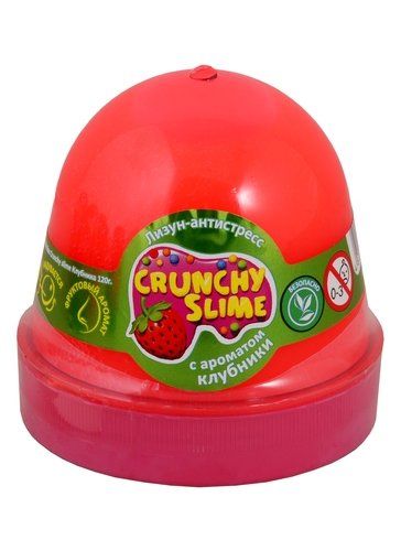 Лизун-антистресс "Crunchy Slime: Клубника" 120 г фото