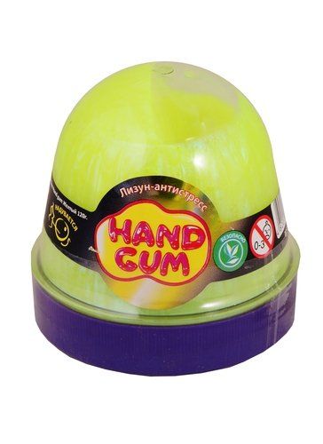 Лизун-антистрес "Hand gum" 120 г жовтий фото