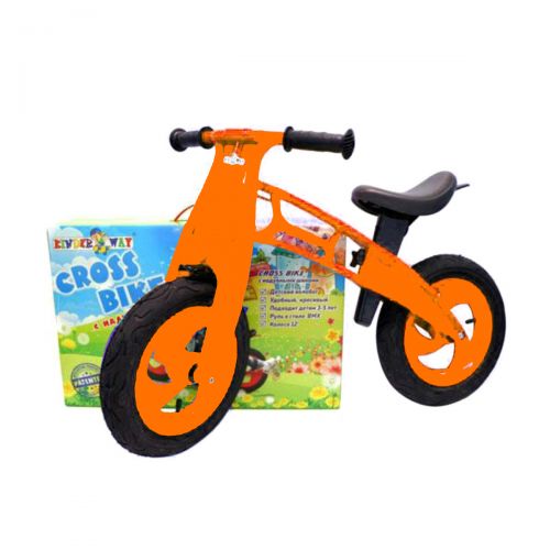 Беговел "Cross Bike" с надувными шинами, 12" (оранжевый) фото