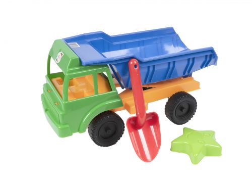 Машинка Самосвал Песчаный с песочным набором (зеленая) фото