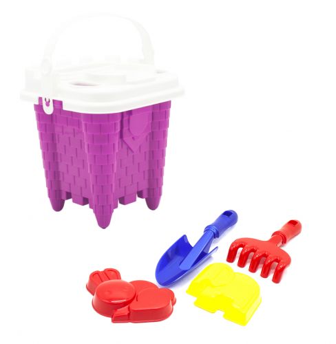 Дитячий пісочний набір "Вежа" рожевий  мініатюра фото 1