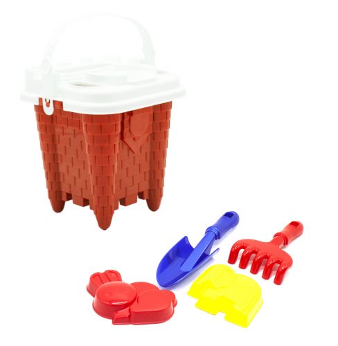 Дитячий пісочний набір "Вежа" червоний  мініатюра фото 1