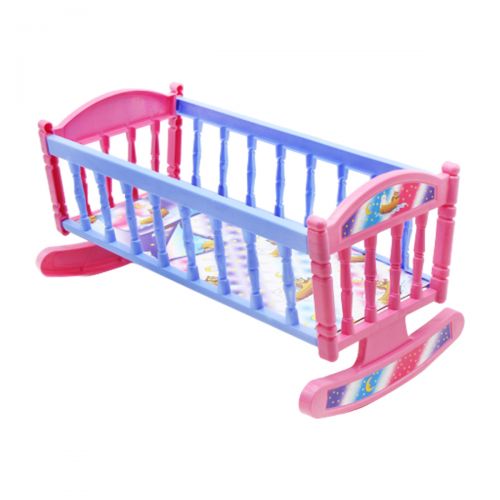 Кроватка для кукол (сине-розовая) фото