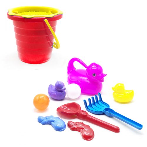 Пісочний набір з лійкою червоний  мініатюра фото 1