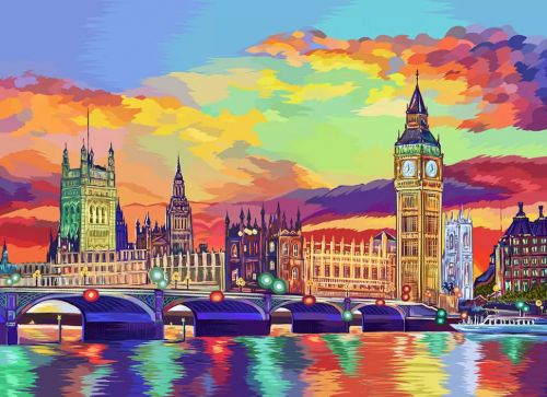 Картина по номерам "Красочный Лондон" рус фото