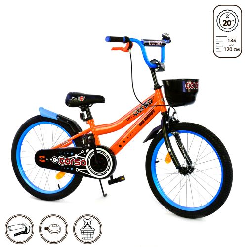 Велосипед CORSO 20, помаранчевий фото
