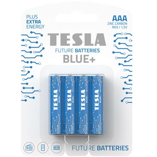 Батарейки TESLA BATTERIES AAA BLUE + (R03), 4 штуки фото