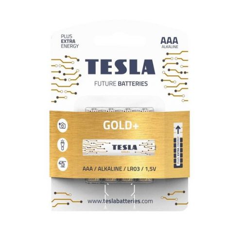 Батарейки TESLA AAA GOLD + (LR03), 4 штуки фото