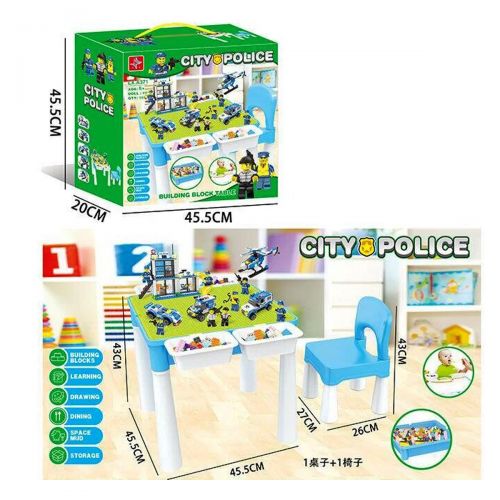 Ігровий столик зі стільчиком + конструктор "City Police" фото