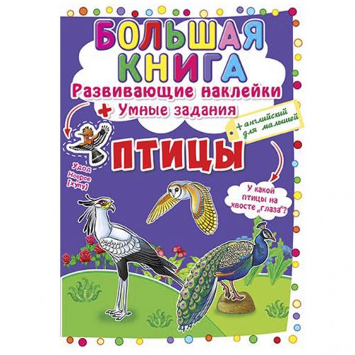 Велика книга "Розвиваючі наклейки. Розумні завдання. Птахи" (рус) картинка Велика книга "Розвиваючі наклейки. Розумні завдання. Птахи" (рус) фото