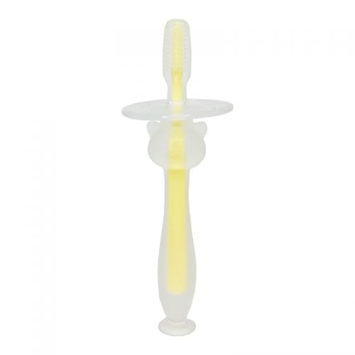 Зубна щітка з обмежувачем, жовтий фото