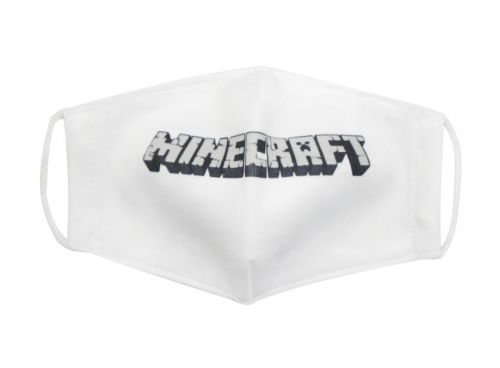 Многоразовая 4-х слойная защитная маска "Майнкрафт" размер 3, 7-14 лет (белый) фото