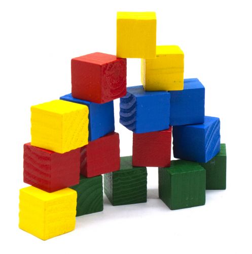 Кубики кольорові, 2х2 см фото