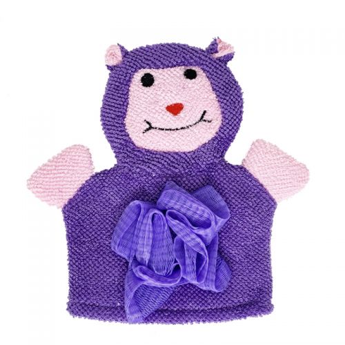 Мочалка-рукавичка "Зверушки", фиолетовая фото