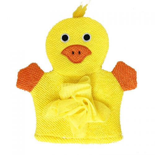 Мочалка-рукавичка "Зверушки", желтая фото