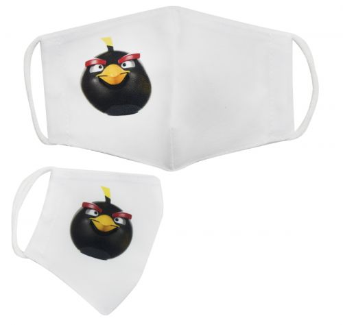 Багаторазова 4-х шарова захисна маска "Angry birds Бомб" розмір 3, 7-14 років фото