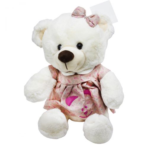 М'яка іграшка "Ведмедик", в рожевій сукні фото