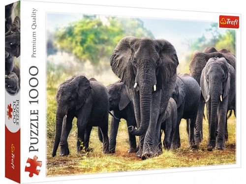 Пазли "Африканські слони", 1000 елементів фото