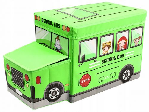 Пуф-корзина для іграшок "Шкільний автобус" фото