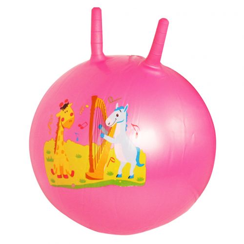 Мяч для фитнеса "Рога" 50 см, розовый фото