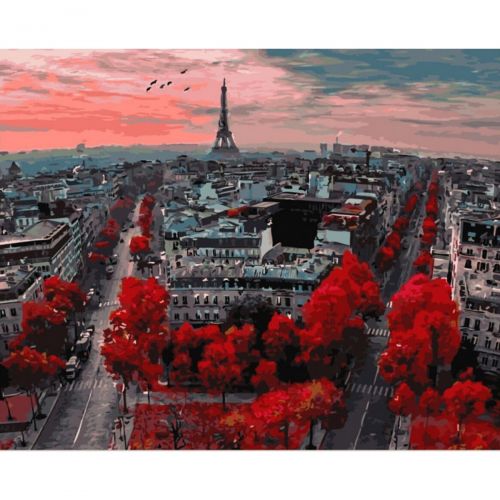 Картина за номерами "Червоні фарби Парижу" фото