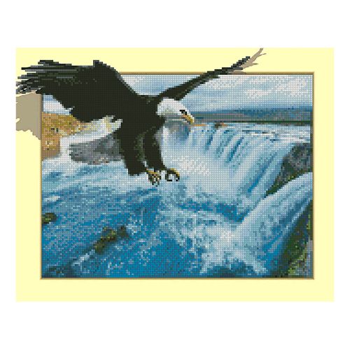 Алмазная мозаика "Орёл и водопад" фото